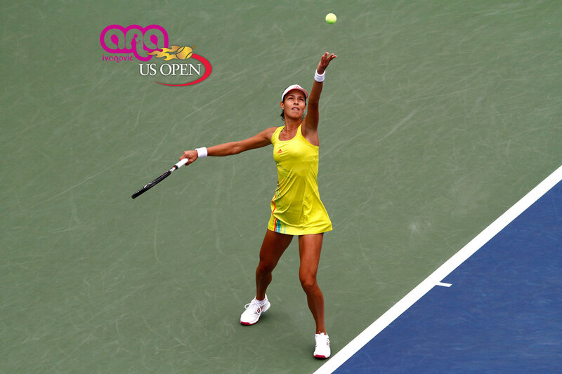 Woman Playing Tennis — Yellow, Focused