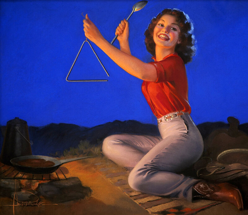 Woman Playing Triangle