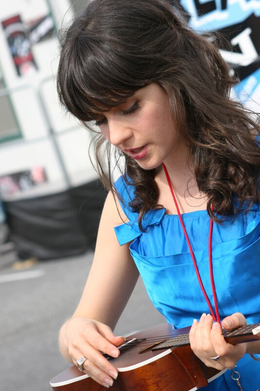 woman playing ukulele