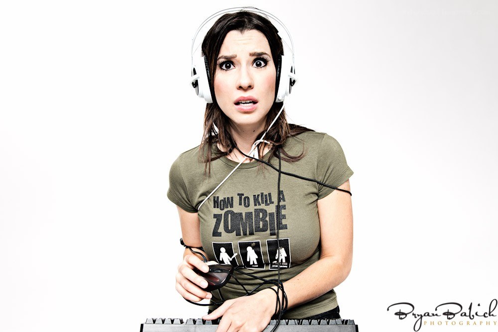 woman playing video game
