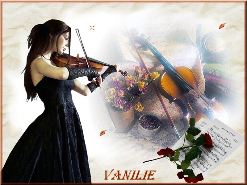 Woman Playing Violin — Black, Dramatic, Autumn