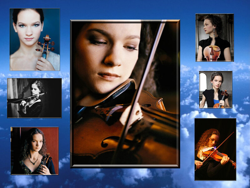 Woman Playing Violin — Blue, Dramatic, Photograph, Collage