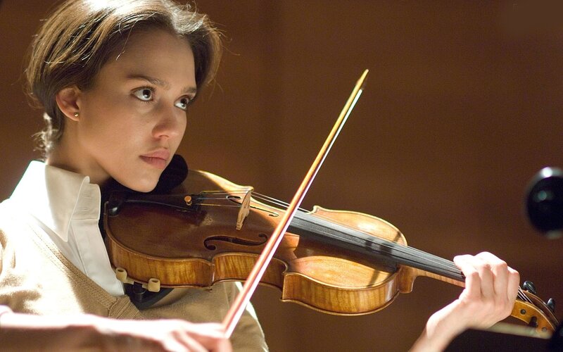 Woman Playing Violin — Brown