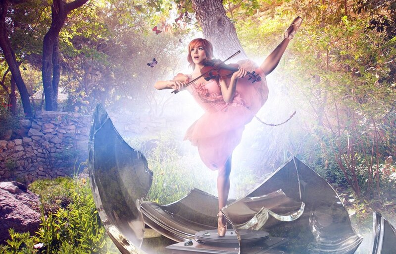 Woman Playing Violin — Pink, Dramatic, Afternoon