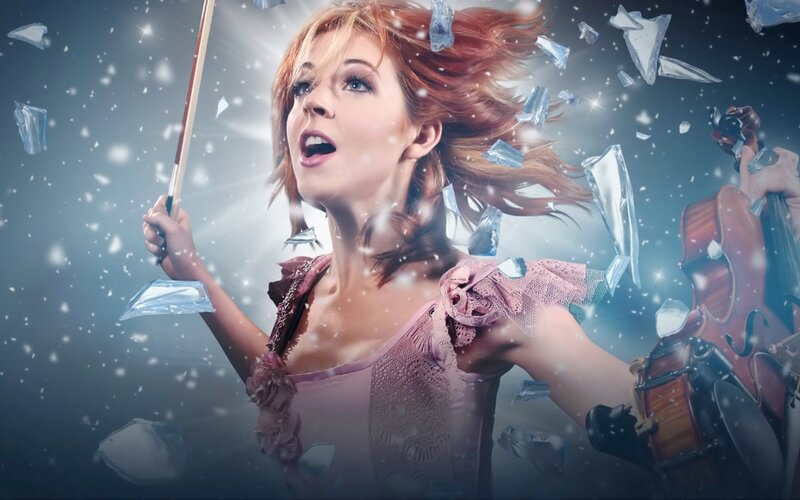 Woman Playing Violin — Pink, Dramatic