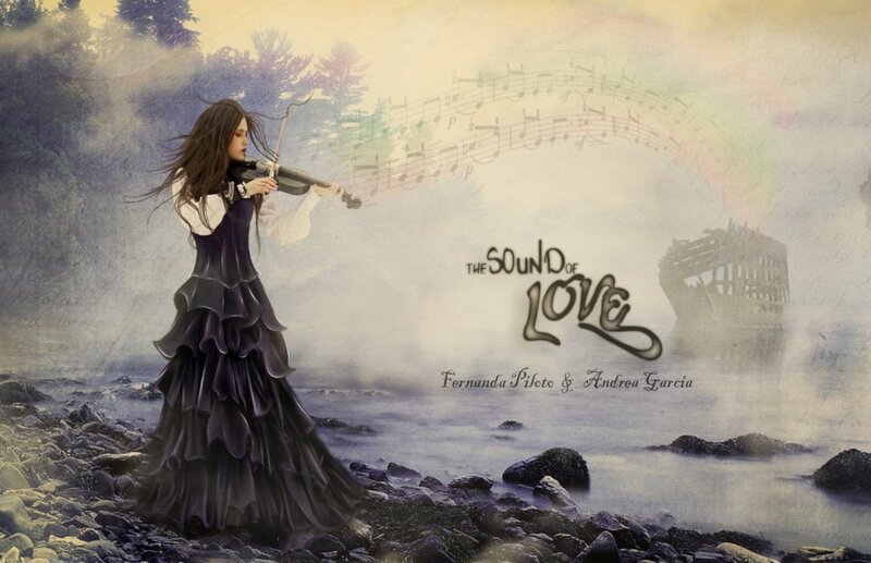 Woman Playing Violin — Purple, Dreamy