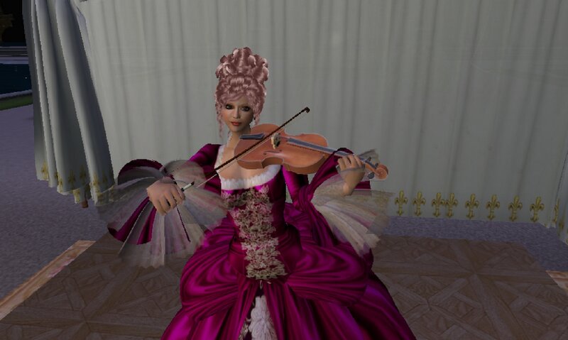 Woman Playing Violin — Purple, Formal