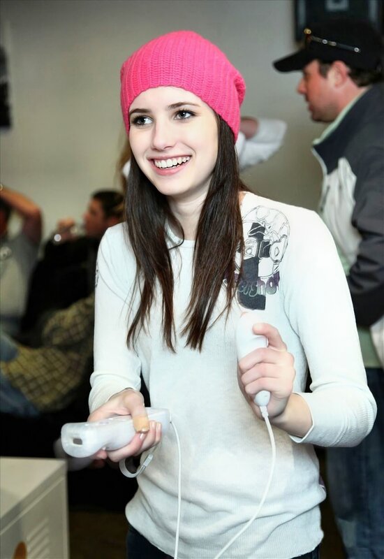 woman playing wii game