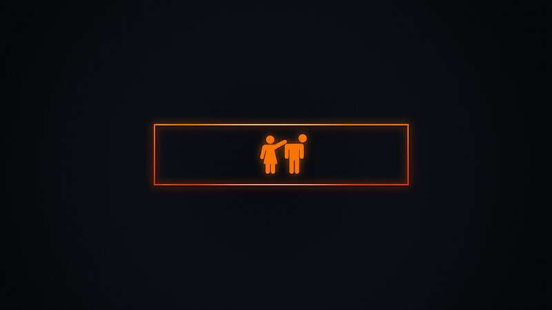 Woman Pointing at Man — Black