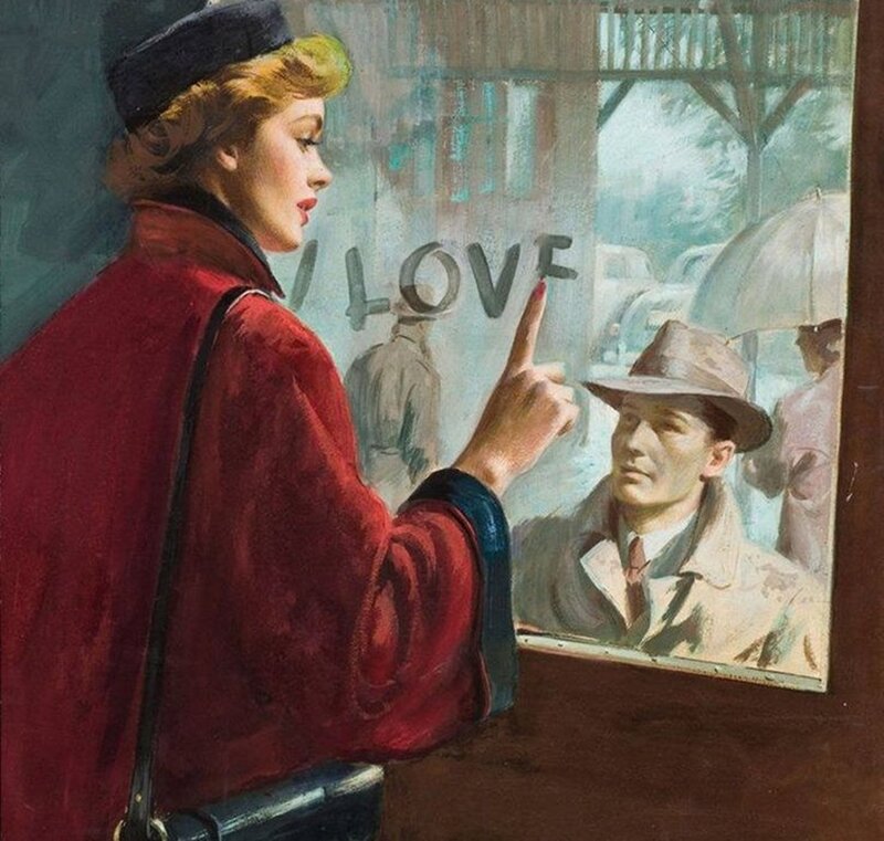 Woman Pointing at Window