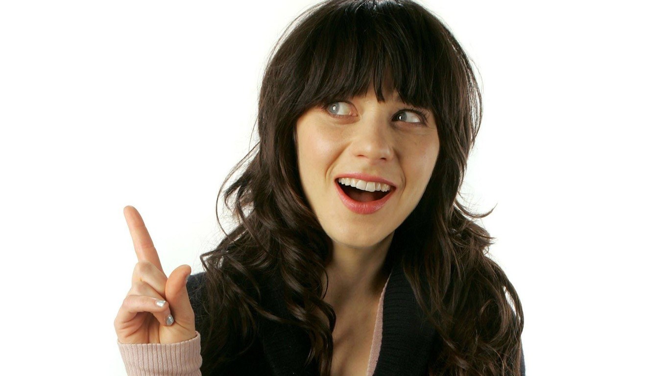 woman pointing up