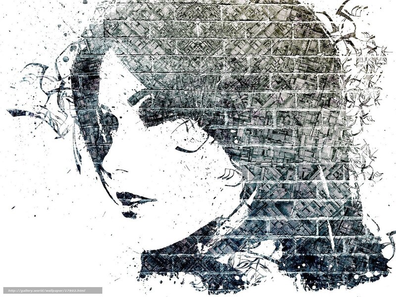 woman portrait with brick texture