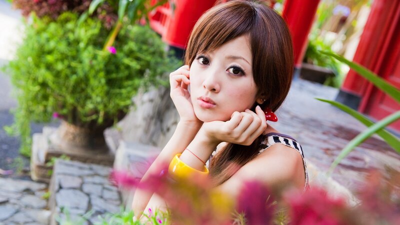 woman posing in garden