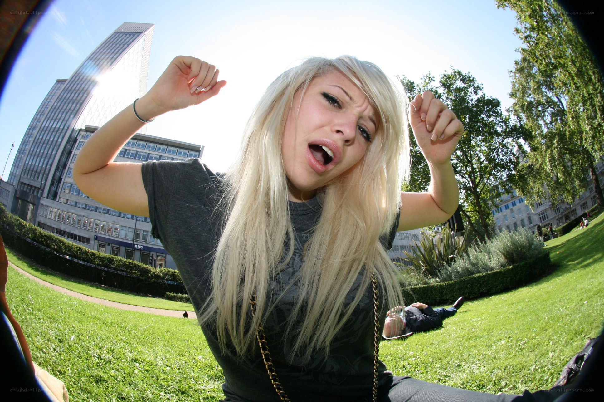 Woman posing in park