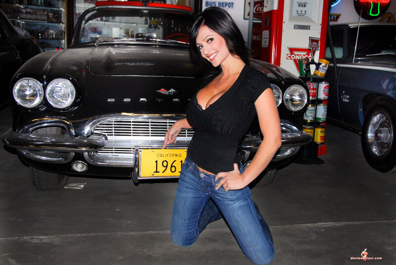 Woman Posing with Car — Black, Confident, Photograph