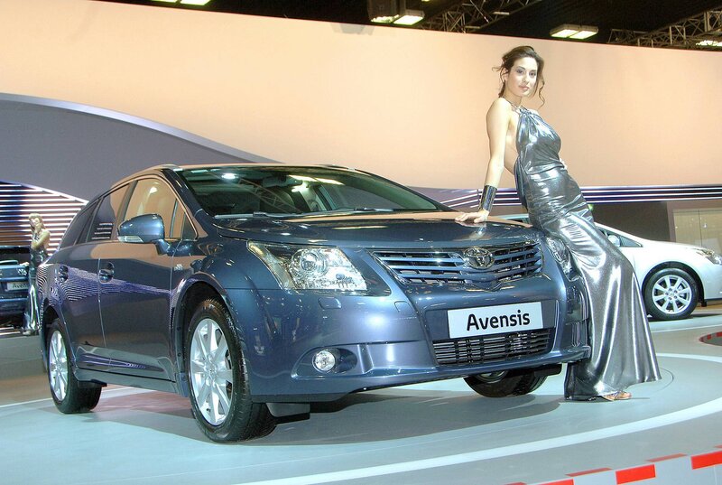 Woman Posing with Car — Blue, Formal