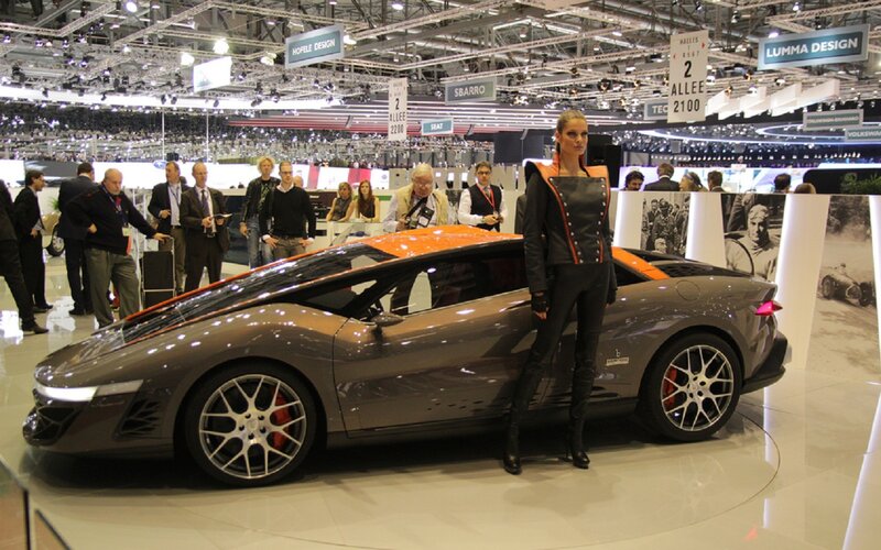 Woman Posing with Car — Gray, Professional