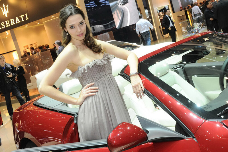 Woman Posing with Car — Red, Formal
