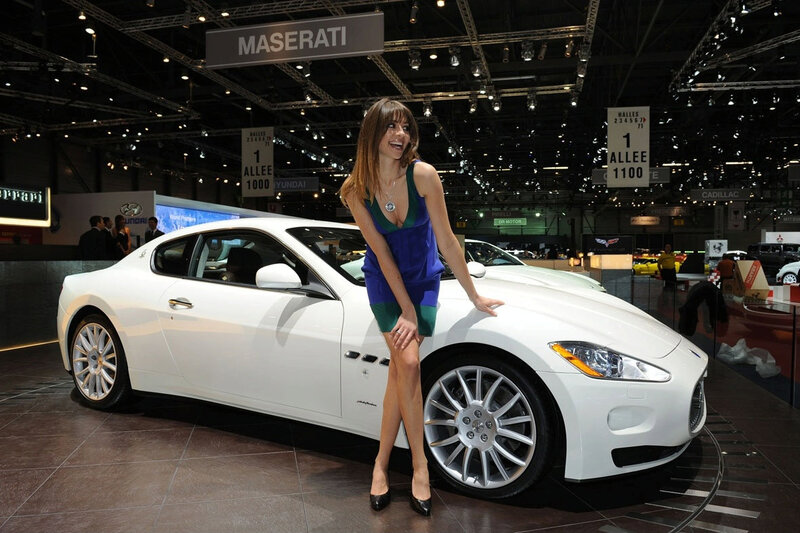 Woman Posing with Car — White, Professional