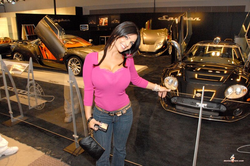 Woman Posing with Cars — Black, Confident