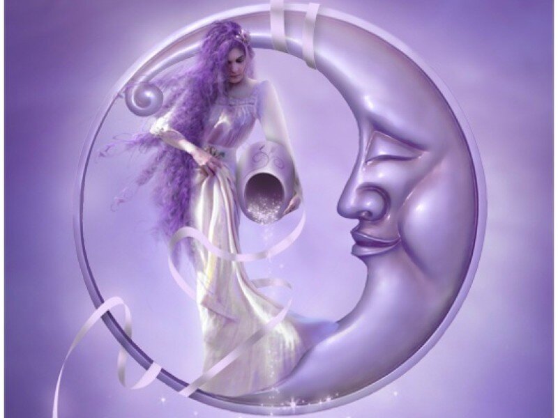 woman pouring stars from a moon