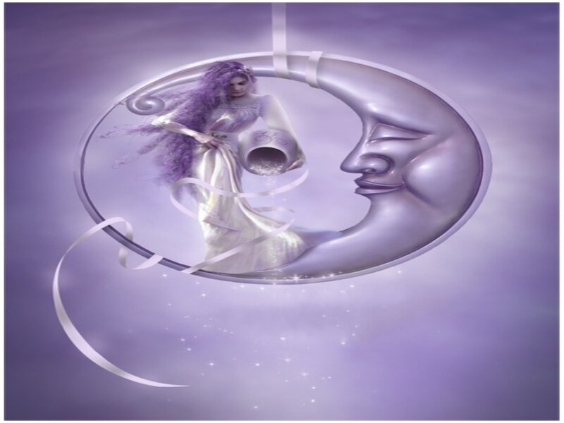 woman pouring stars from moon