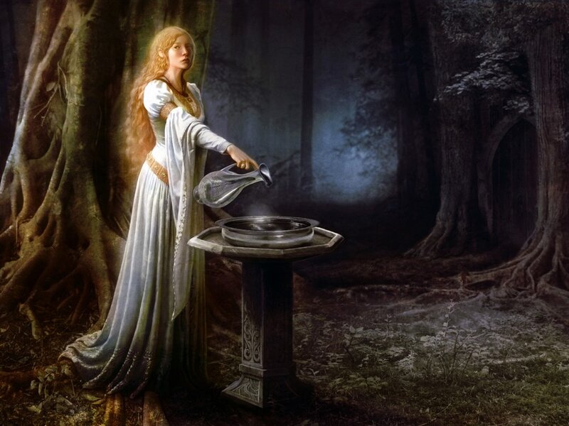 Woman Pouring Water — White