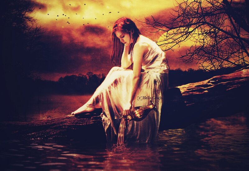 Woman Pouring Water — Yellow