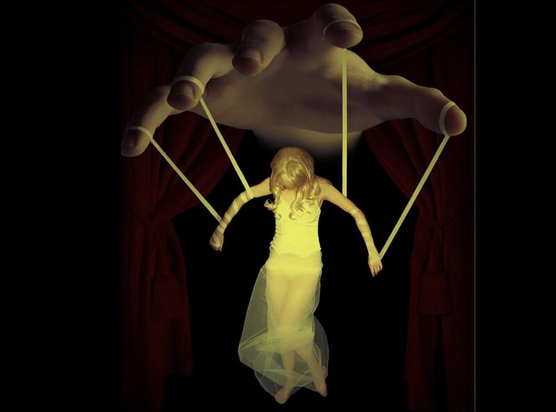 Woman Puppet on Strings — Yellow