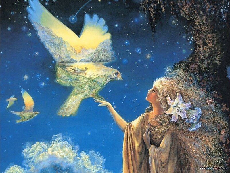 woman reaching for a bird
