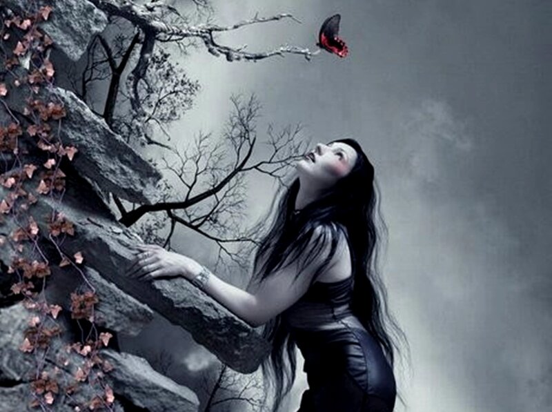 Woman Reaching for Butterfly