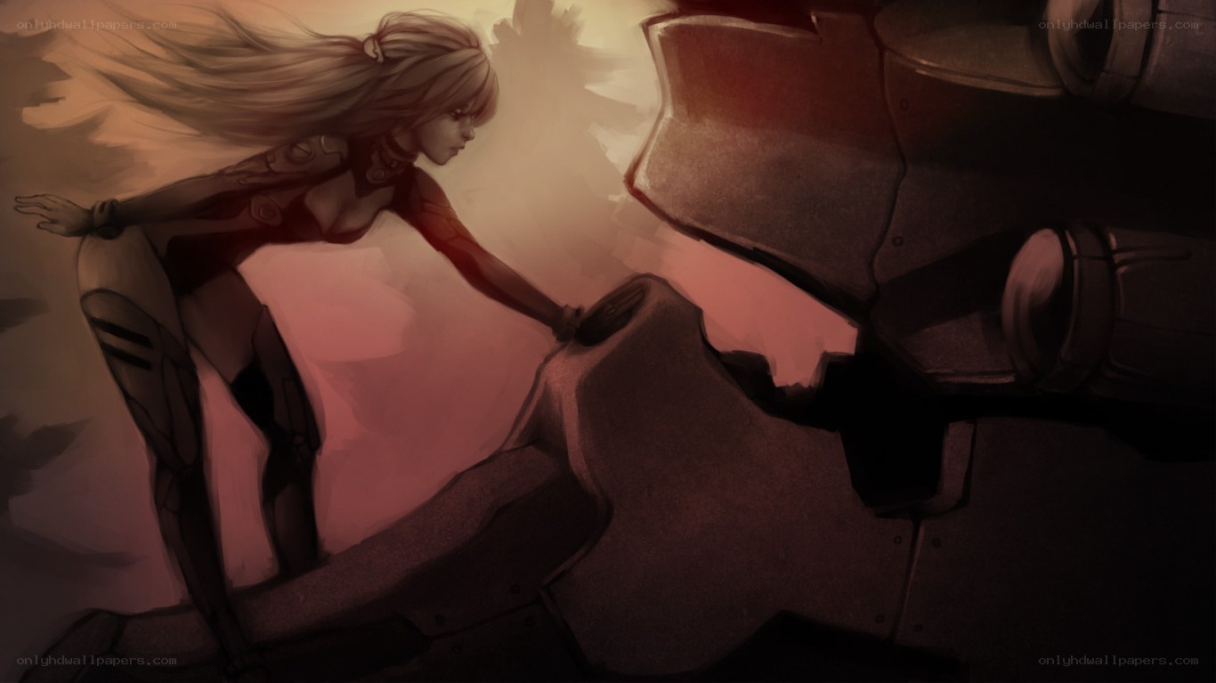 woman reaching for robot