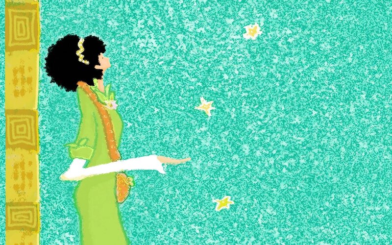 woman reaching for stars