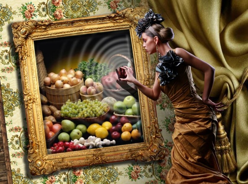 Woman Reaching into Painting