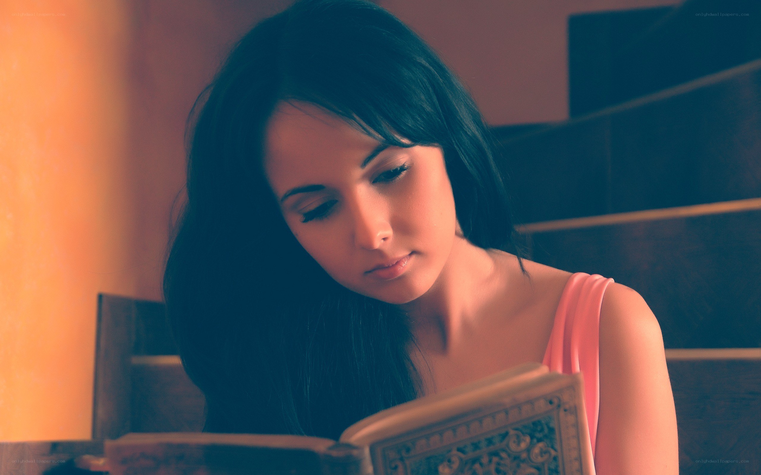 woman reading a book