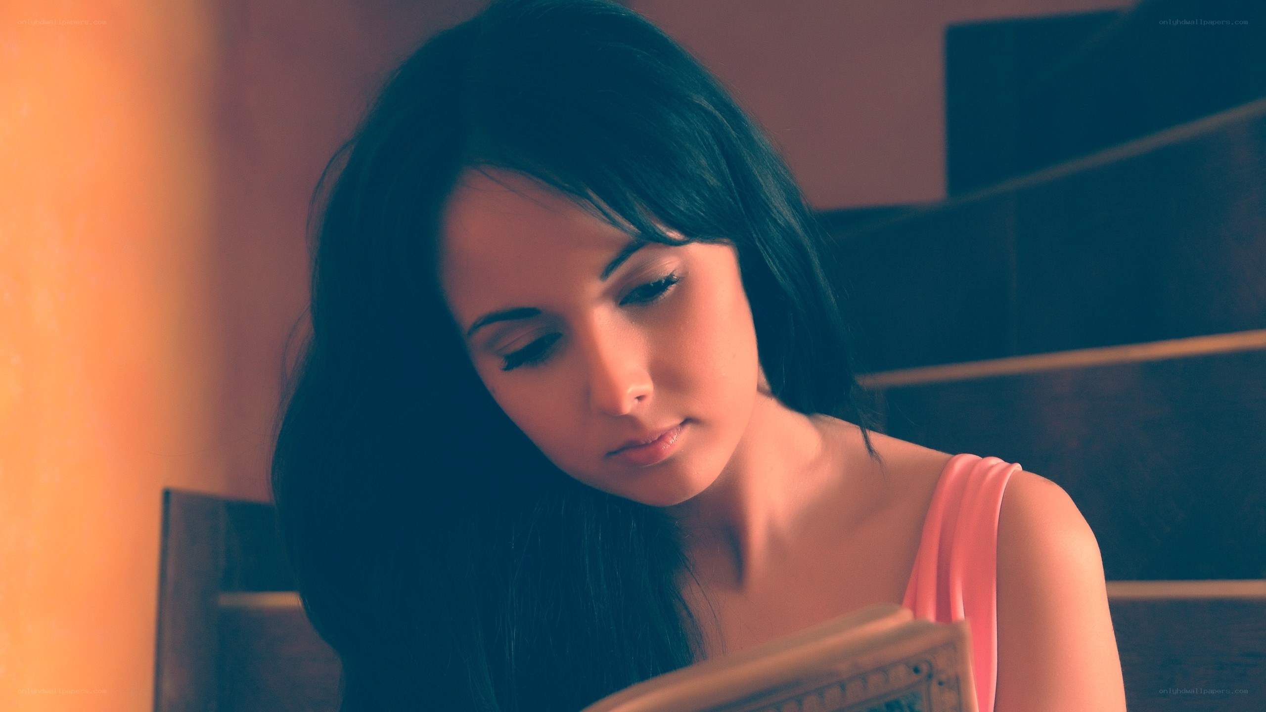 woman reading a book