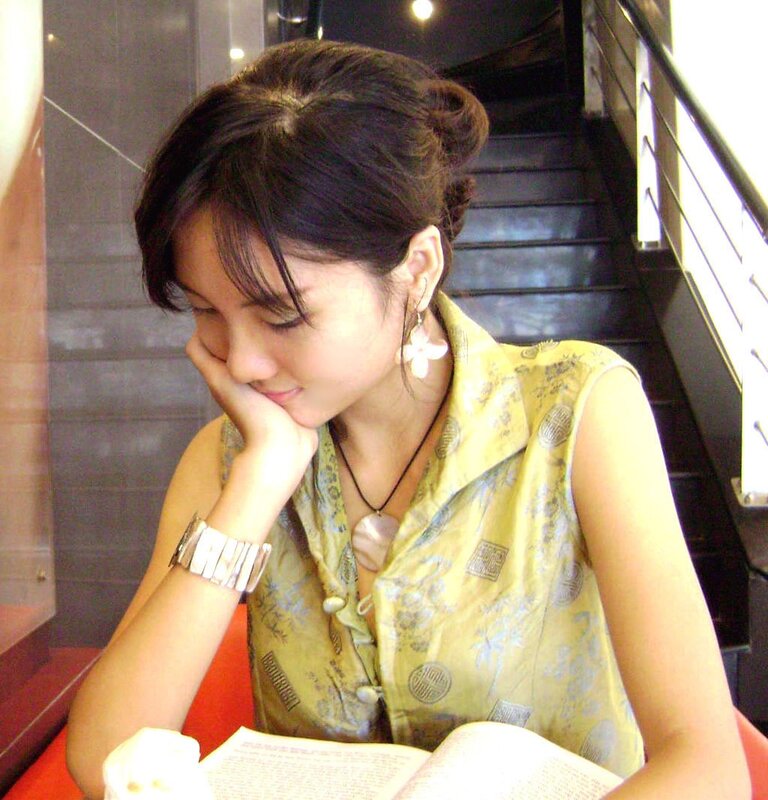 woman reading a book