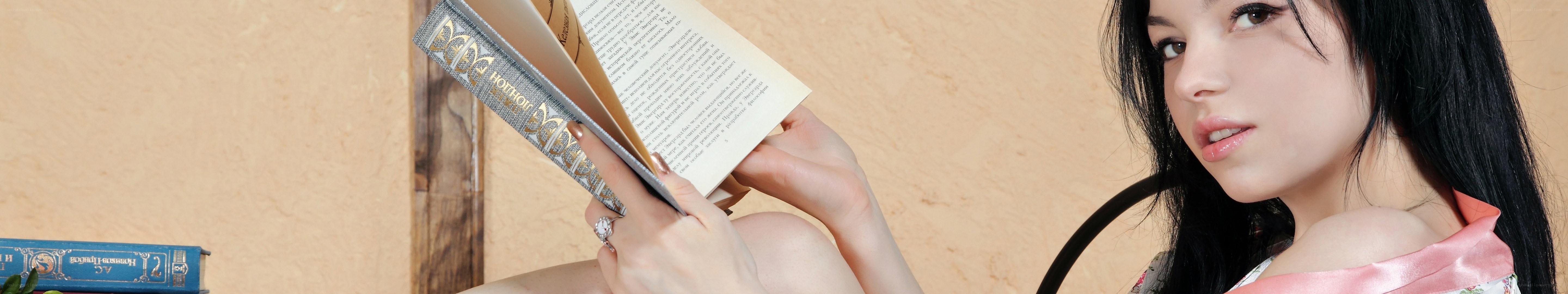 woman reading a book