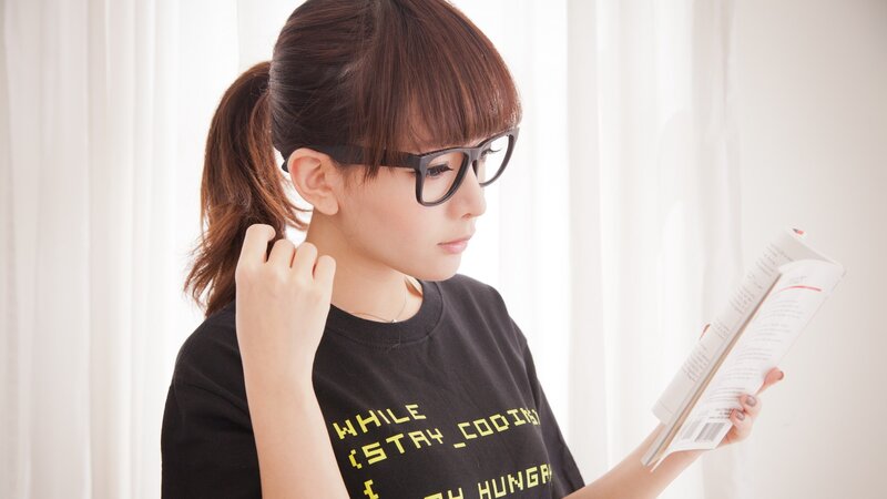 woman reading a book