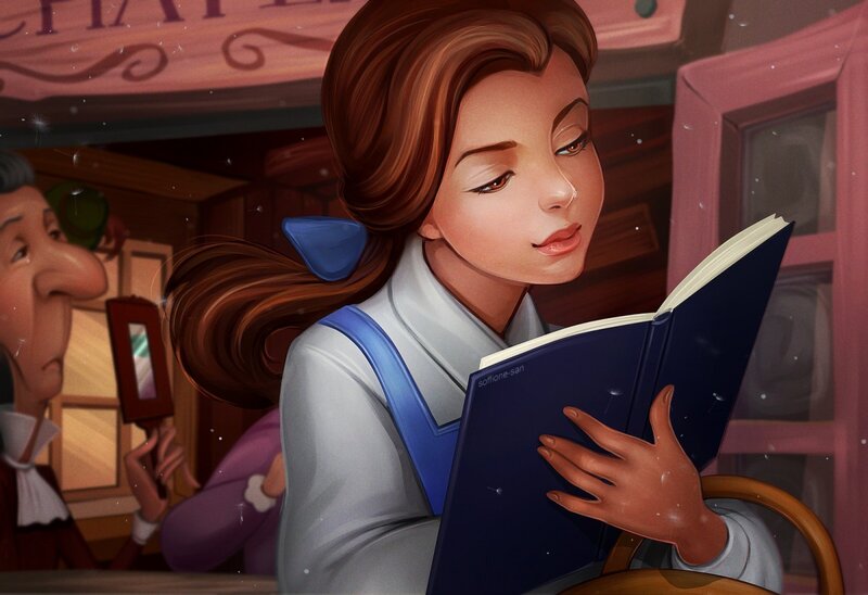 Woman Reading a Book — Brown