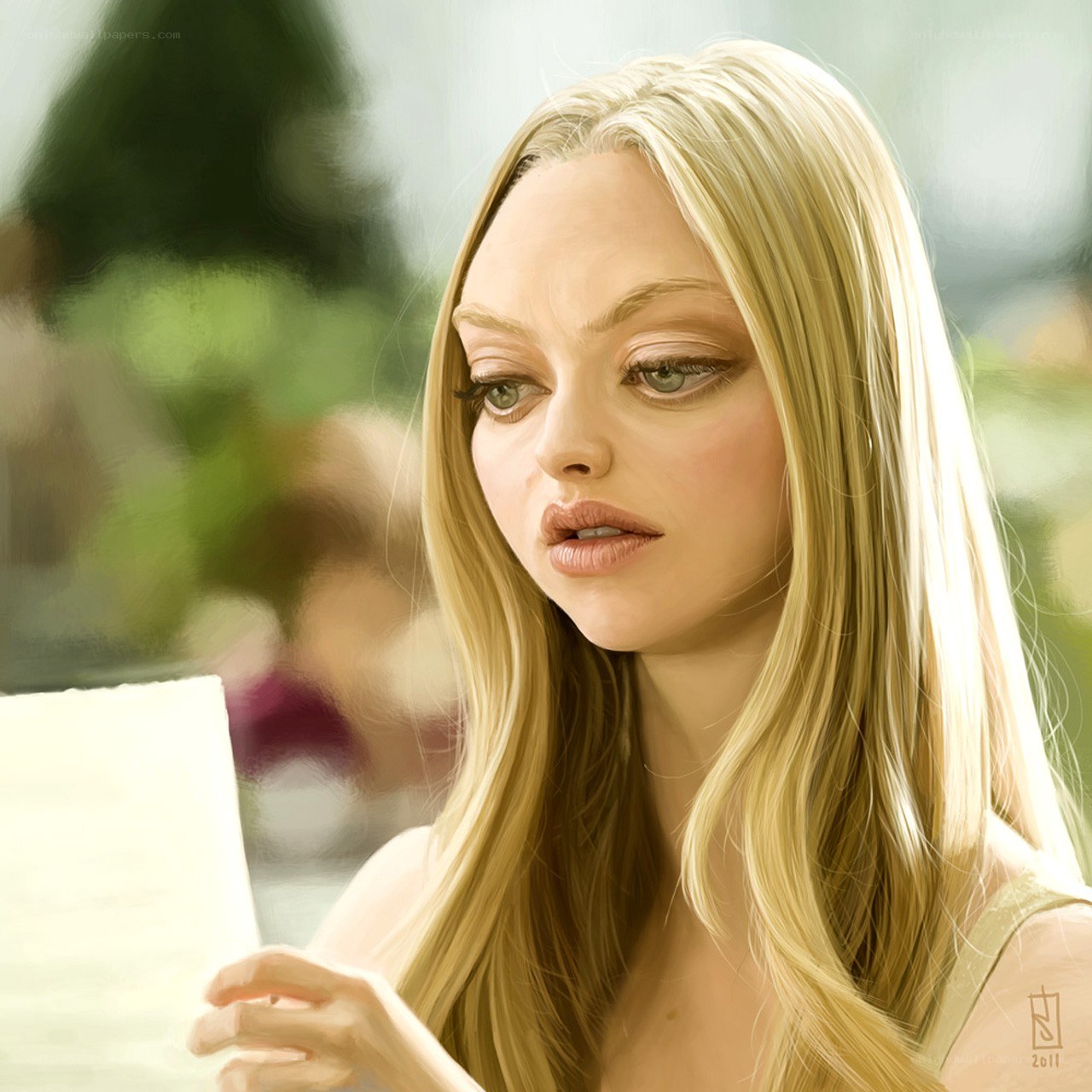 woman reading a letter