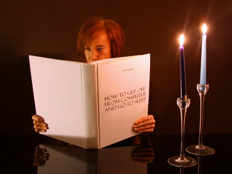 Woman Reading Book — Black, Dramatic, Night