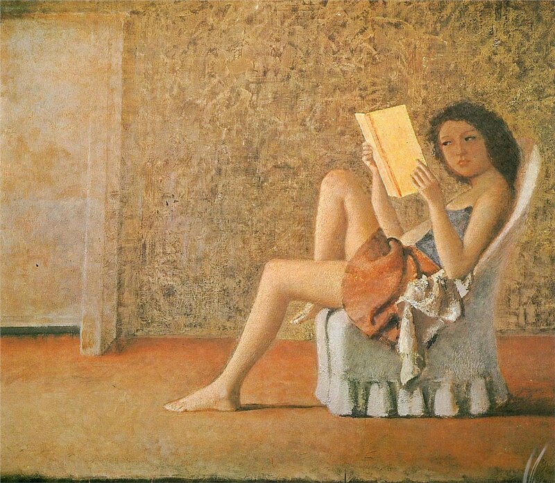 Woman Reading Book — Brown, Calm