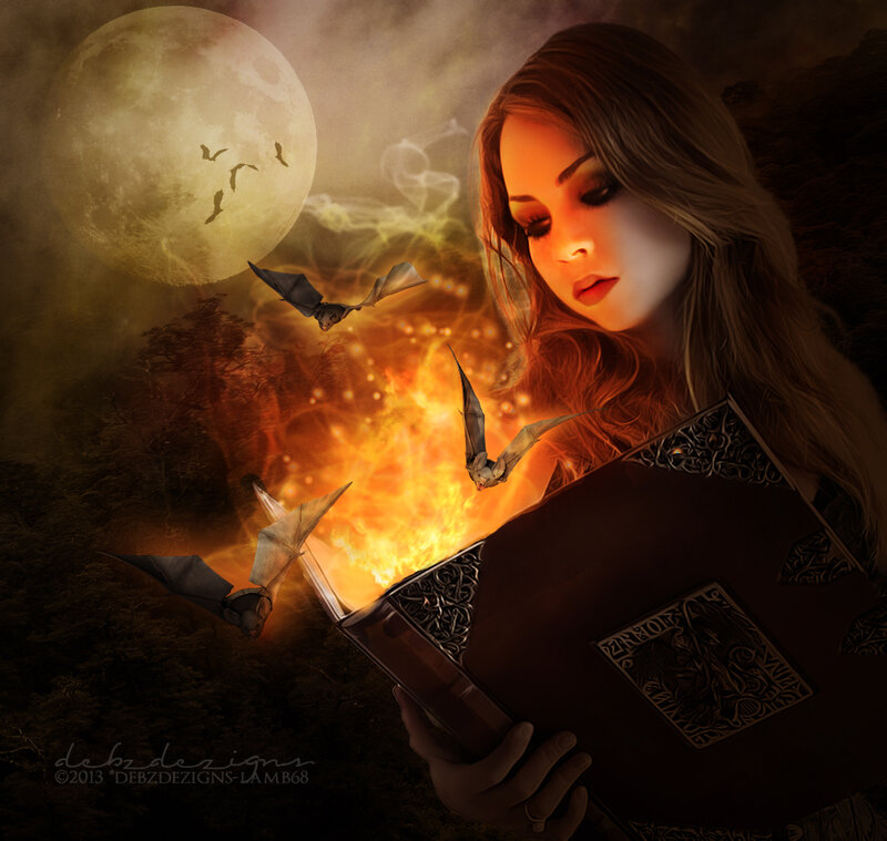 Woman Reading Book — Brown, Dramatic, Night