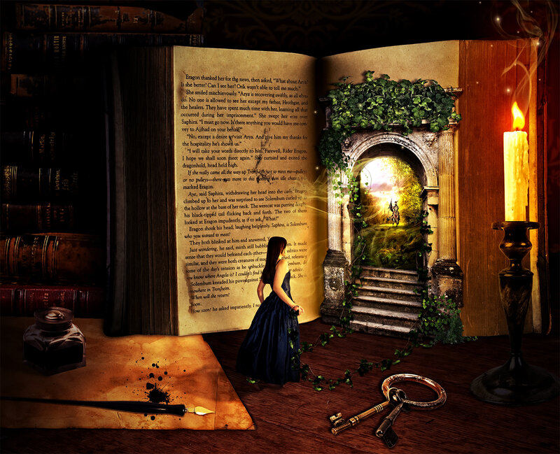 Woman Reading Book — Brown, Mysterious, Night