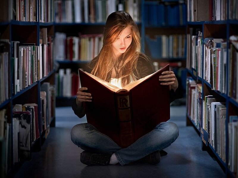 Woman Reading Book — Brown