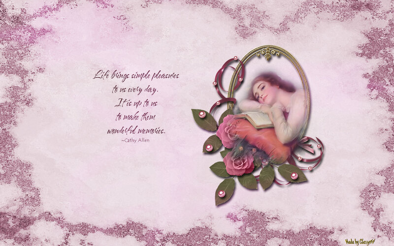 Woman Reading Book — Pink, Serene