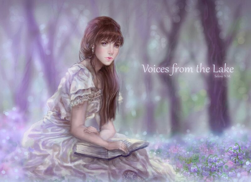 Woman Reading Book — Purple, Serene, Spring