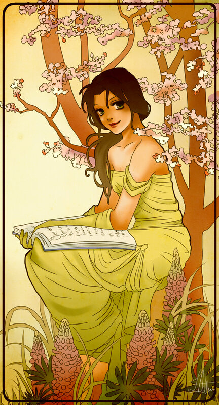 Woman Reading Book — Yellow, Serene, Spring