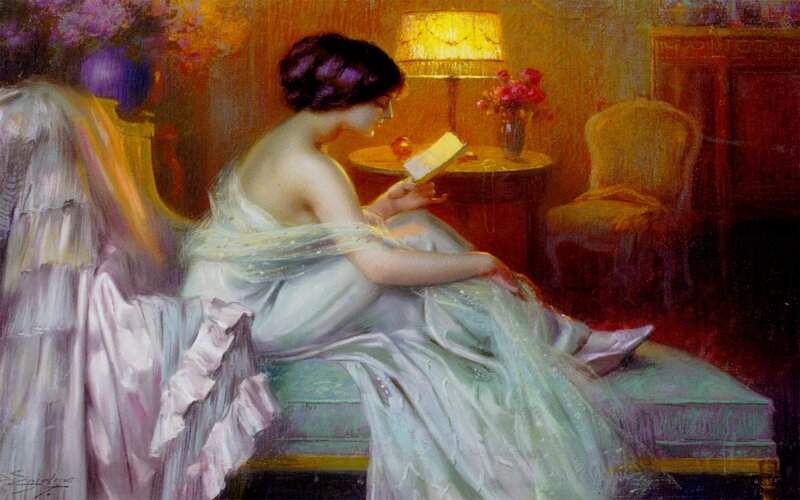 Woman Reading Book — Yellow, Serene